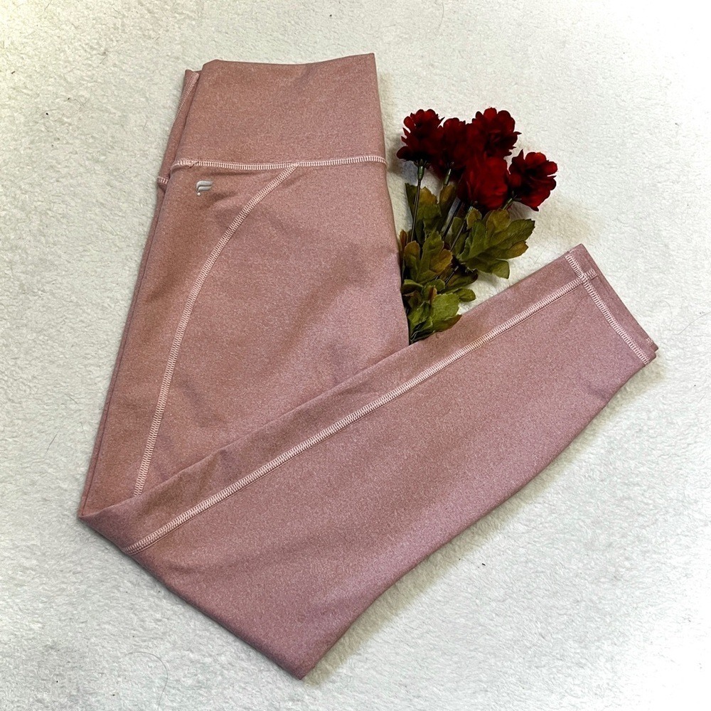 Fabletics Heathered Pink Cropped Leggings - Medium